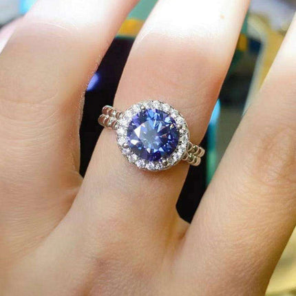 Modern Elegance Moissanite and Sterling Silver Geometric Ring Set