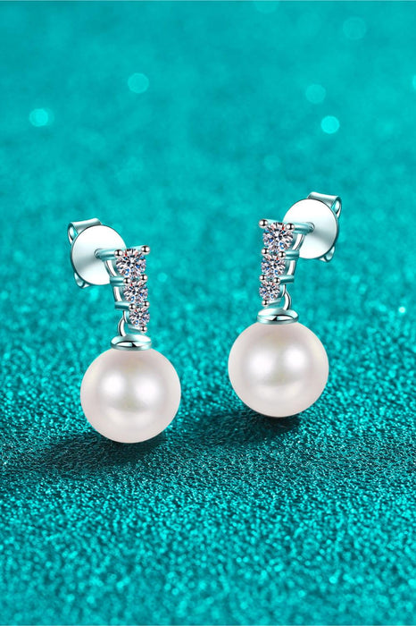 Dazzling Lab-Diamond Pearl Drop Earrings