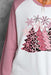 Festive Christmas Tree Print Long Sleeve Tee