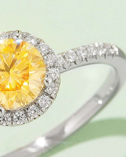 Radiant Pink Diamond Halo Ring - Sterling Silver Elegance