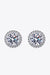 1 Carat Round Moissanite Sterling Silver Stud Earrings - Elegant Rhodium Finish for Contemporary Chic