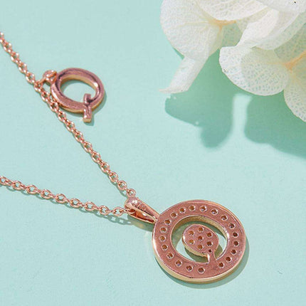 Stunning Rose Gold-Plated Necklace with Lab-Created Diamond - A Modern Elegance