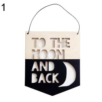 Nordic-Inspired Hollow Wood Letter Wall Decor with Rustic Rope Hanger