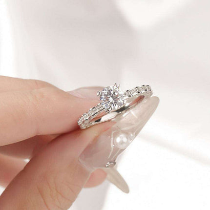 Elegant 1 Carat Lab-Grown Moissanite Sterling Silver Ring with Warranty