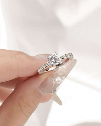 Elegant 1 Carat Lab-Grown Moissanite Sterling Silver Ring with Warranty