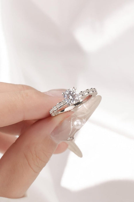 Timeless Elegance: 1 Carat Moissanite Sterling Silver Ring with Extended Warranty