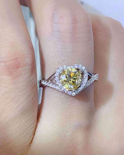 Heartfelt Lab-Diamond Ring with Dazzling Zircon Accents - A Modern Classic
