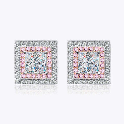 Elegant Geometric Moissanite Square Earrings - Timeless Luxury