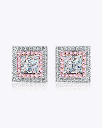 Elegant Geometric Moissanite Square Earrings - Timeless Luxury