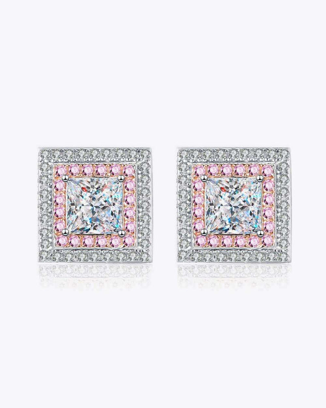 Elegant Geometric Moissanite Square Earrings - Timeless Luxury