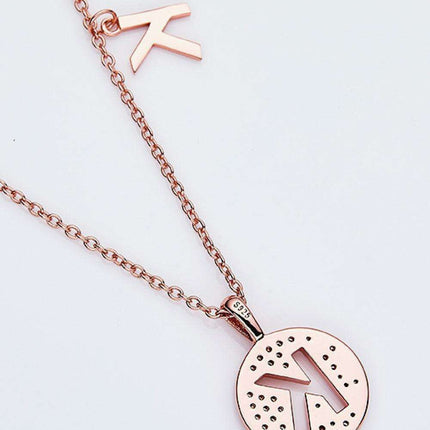 Stunning Rose Gold-Plated Necklace with Lab-Created Diamond - A Modern Elegance