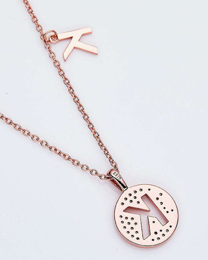 Stunning Rose Gold-Plated Necklace with Lab-Created Diamond - A Modern Elegance