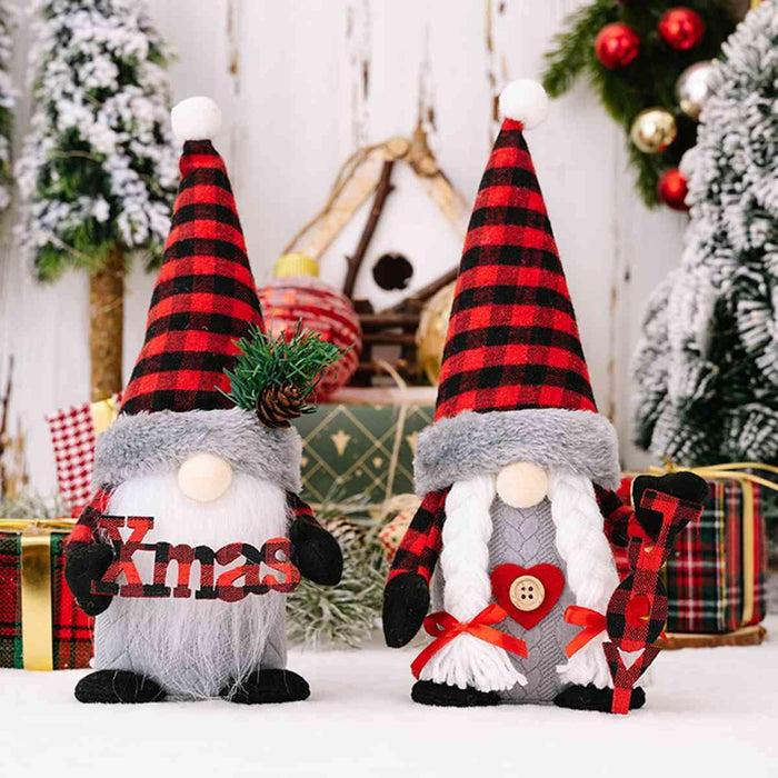 Enchanting Plaid Pointed Hat Gnome - Perfect for Home Decoration