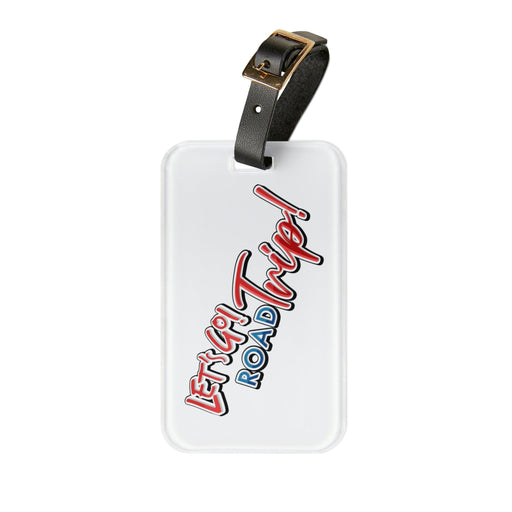 Chic Peekaboo Acrylic Luggage Tag Set with Leather Strap