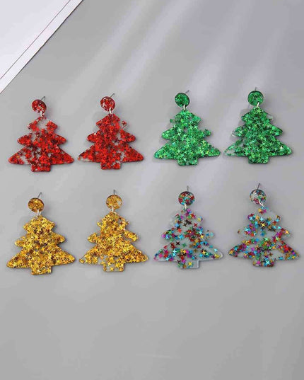 Delightful Festive Acrylic Christmas Tree Earrings for a Joyful Celebration