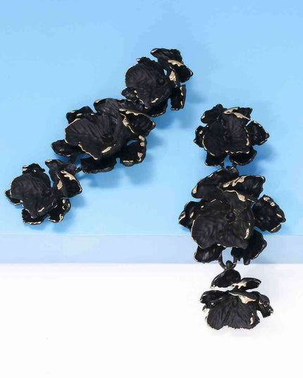 Chic Floral Zinc Alloy Dangle Earrings - Style Elevation