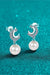 Elegant Lab-Diamond and Pearl Drop Earrings