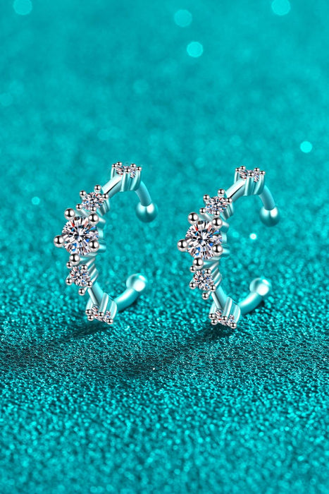 Dazzling Lab-Created Diamond Cuff Earrings with Sparkling Zircon Accents