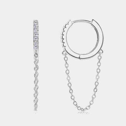 Sophisticated Charm: Lab-Grown Diamond Sterling Silver Huggie Earrings - A Modern Classic