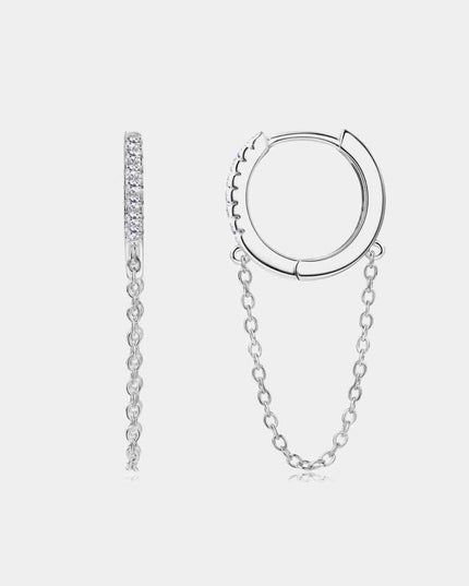 Sophisticated Charm: Lab-Grown Diamond Sterling Silver Huggie Earrings - A Modern Classic