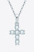 Sterling Silver Cross Necklace with Lab Grown Diamond Accent - Sophisticated Faithful Elegance