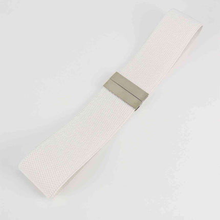 Chic Elastic Belt with Sleek Alloy Buckle - A Stylish Addition for Any Ensemble