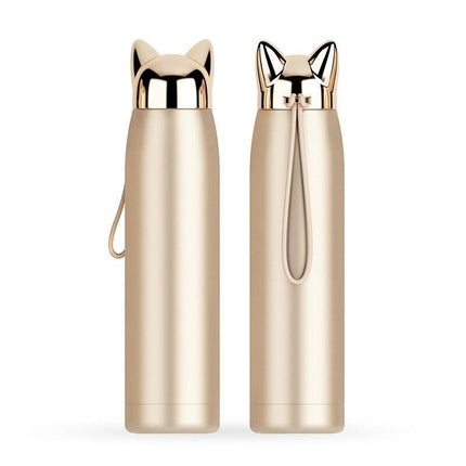 Stylish Fox Ear 320ml Insulated Stainless Steel Hydration Bottle