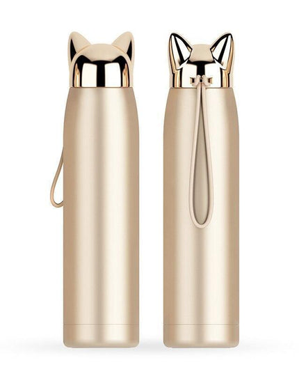 Stylish Fox Ear 320ml Insulated Stainless Steel Hydration Bottle