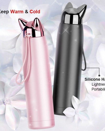 Stylish Fox Ear 320ml Insulated Stainless Steel Hydration Bottle