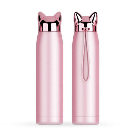 Stylish Fox Ear 320ml Insulated Stainless Steel Hydration Bottle