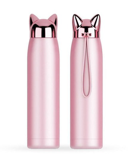 Stylish Fox Ear 320ml Insulated Stainless Steel Hydration Bottle