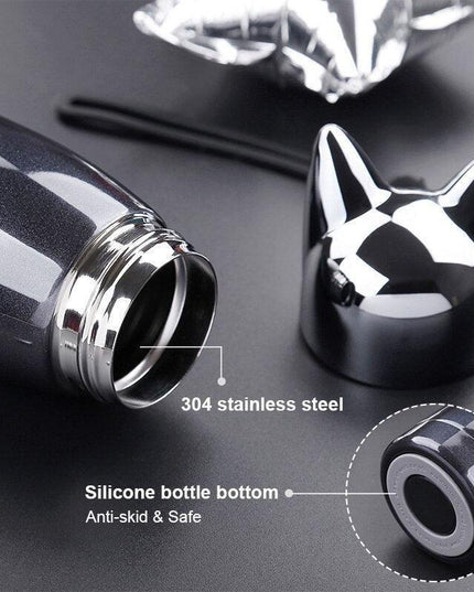 Stylish Fox Ear 320ml Insulated Stainless Steel Hydration Bottle