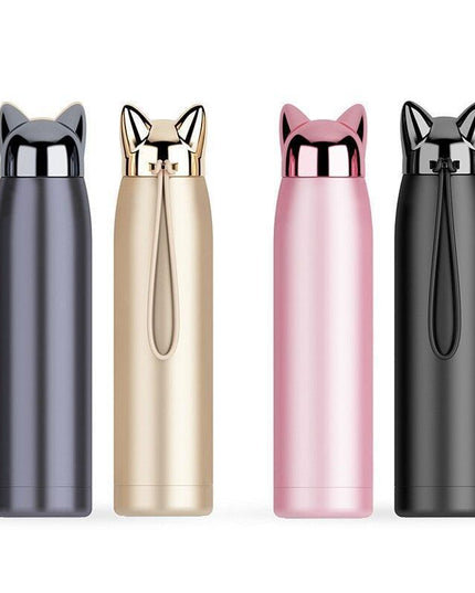Stylish Fox Ear 320ml Insulated Stainless Steel Hydration Bottle