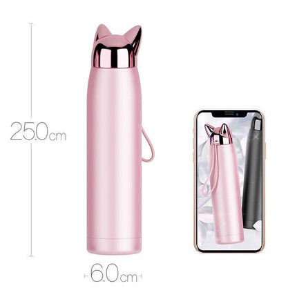 Stylish Fox Ear 320ml Insulated Stainless Steel Hydration Bottle