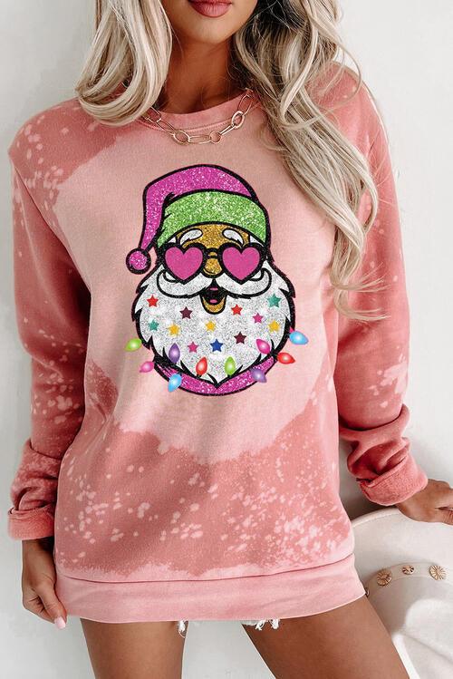 Festive Santa Print Cozy Sweater