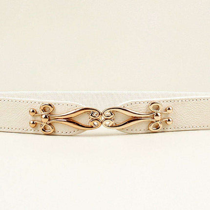Elegant Versatile Elastic Belt with Stylish Alloy Buckle for Fashion-Forward Looks