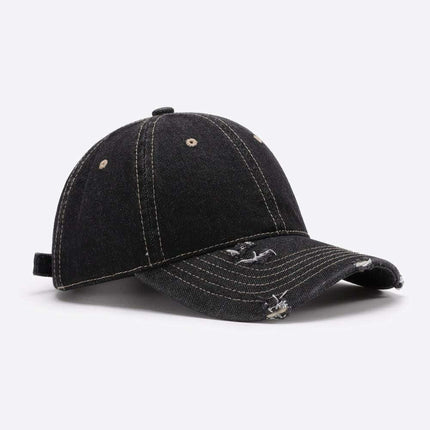 Vintage-Inspired Distressed Cotton Cap with Customizable Fit for Effortless Style