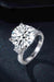 8 Carat Lab-Diamond Platinum-Plated Sterling Silver Ring - Elegant and Sparkling