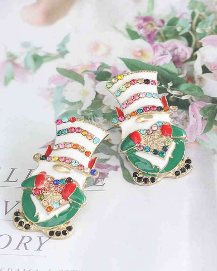 Festive Santa Sparkle Earrings - Holiday Glamour Unleashed