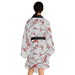 Elegant Japanese Blossom Bell Sleeve Kimono Gown