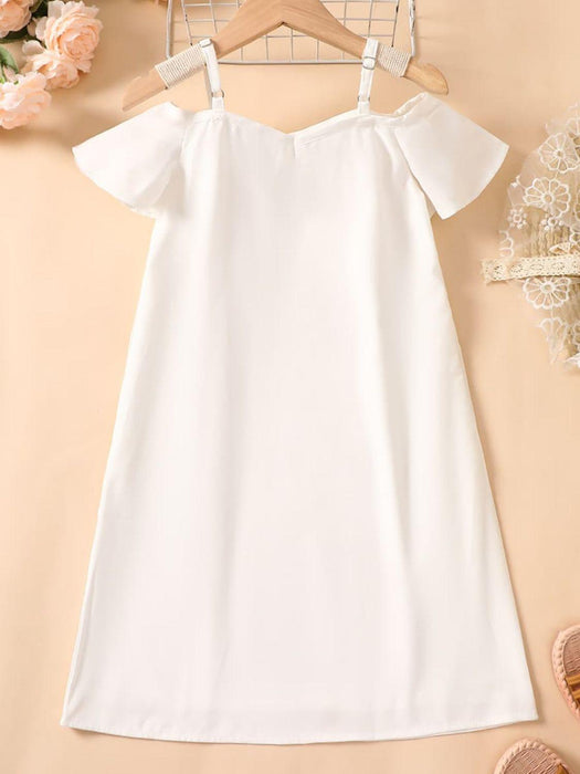Fluttery Cold-Shoulder Dress for Little Fashionistas