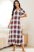Lace-Trimmed Plaid Nightdress with Ruffle Hem