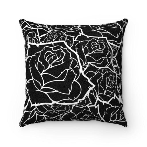 Maison d'Elite Black and White Roses Reversible Accent Pillow with Insert