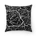 Elite Maison Black and White Roses Reversible Decorative Pillow with Insert
