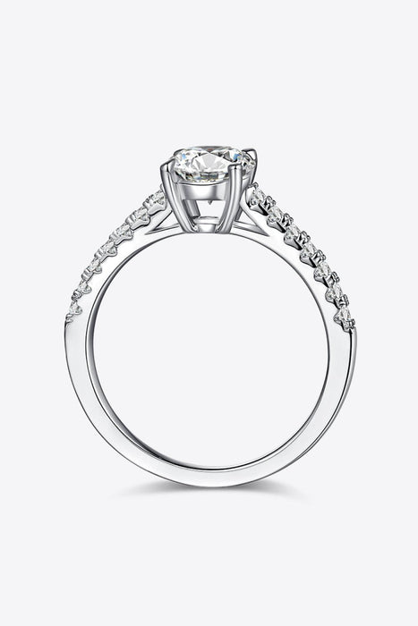 Elegant Lab-Diamond Ring with Zircon Accents in Sterling Silver