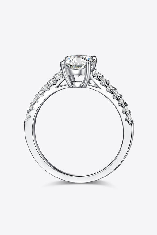 Elegant Lab-Created Diamond Ring with Zircon Accents in Sterling Silver