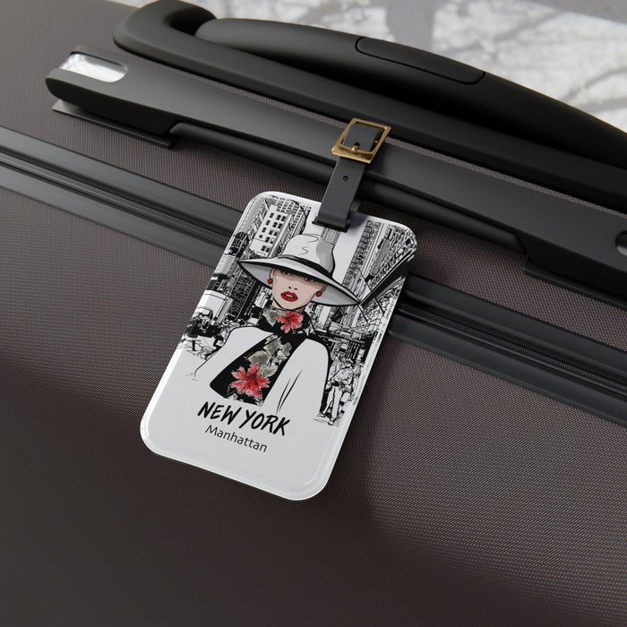 Chic Manhattan Bag Tag - Personalized Acrylic Luggage Accessory