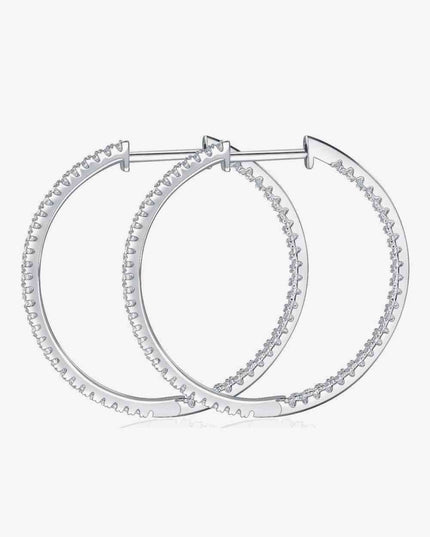 Chic Moissanite-Studded Sterling Silver Hoop Earrings