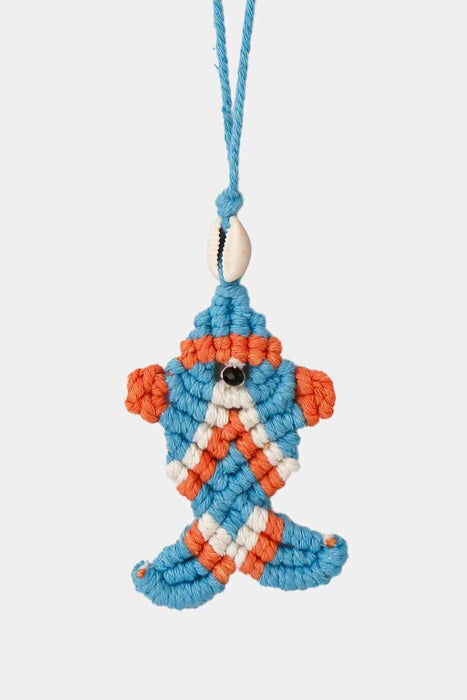 Oceanic Fish Shell Pendant Cotton Cord Necklace