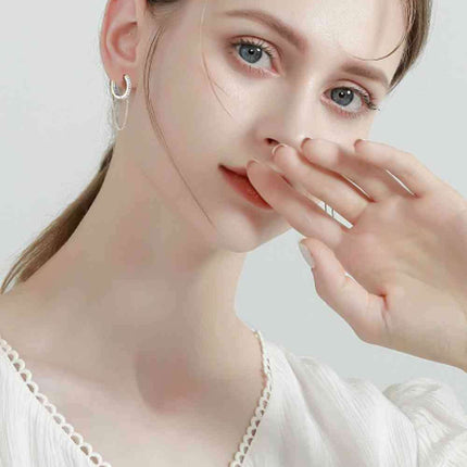 Sophisticated Charm: Lab-Grown Diamond Sterling Silver Huggie Earrings - A Modern Classic